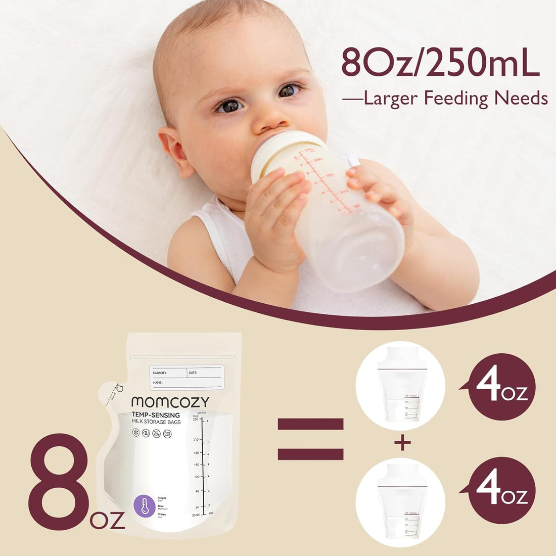 Bolsas de Almacenamiento de Leche Materna Momcozy Milk Store Bags-60 Unidades