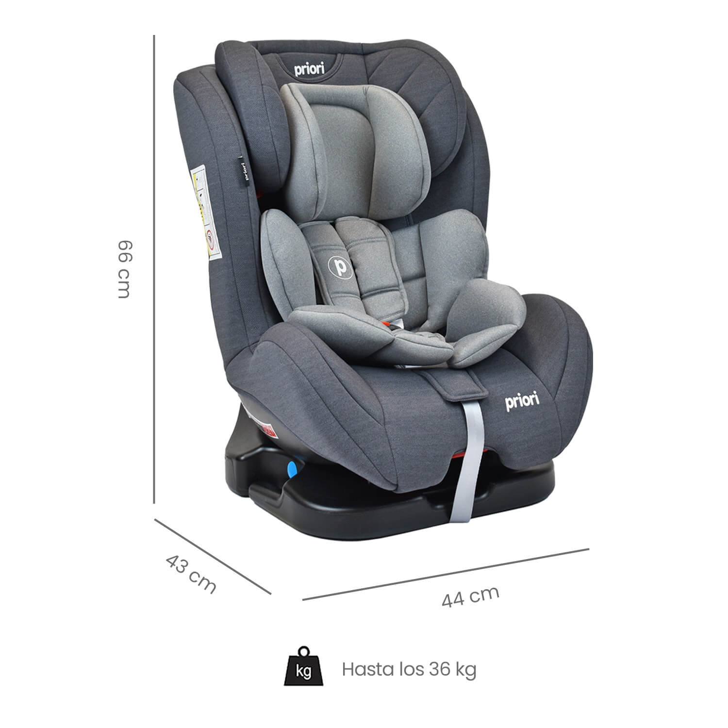 Silla de Auto Para Bebe Grupo +0, 1, 2 y 3 Priori Prix Gris