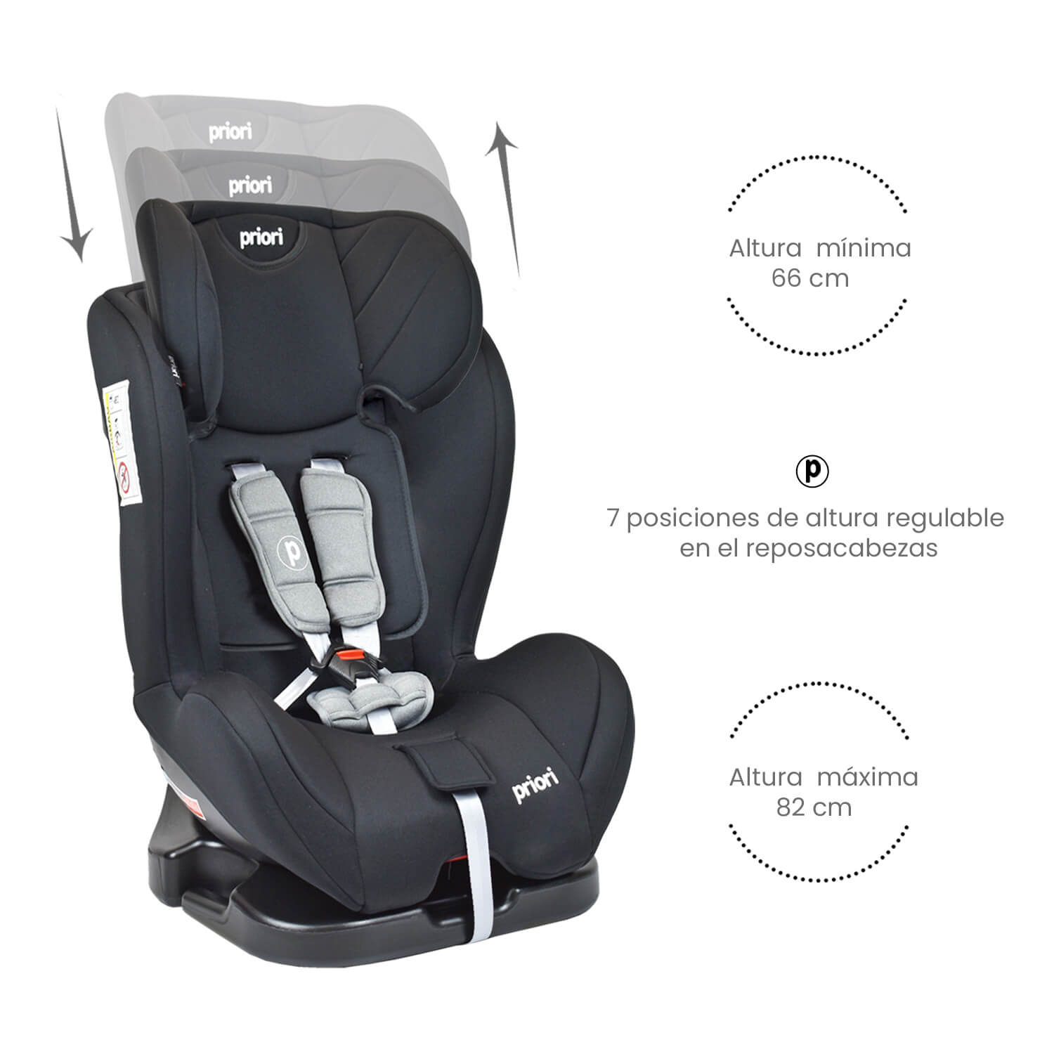 Silla de Auto Para Bebe Grupo +0, 1, 2 y 3 Priori Prix Negro
