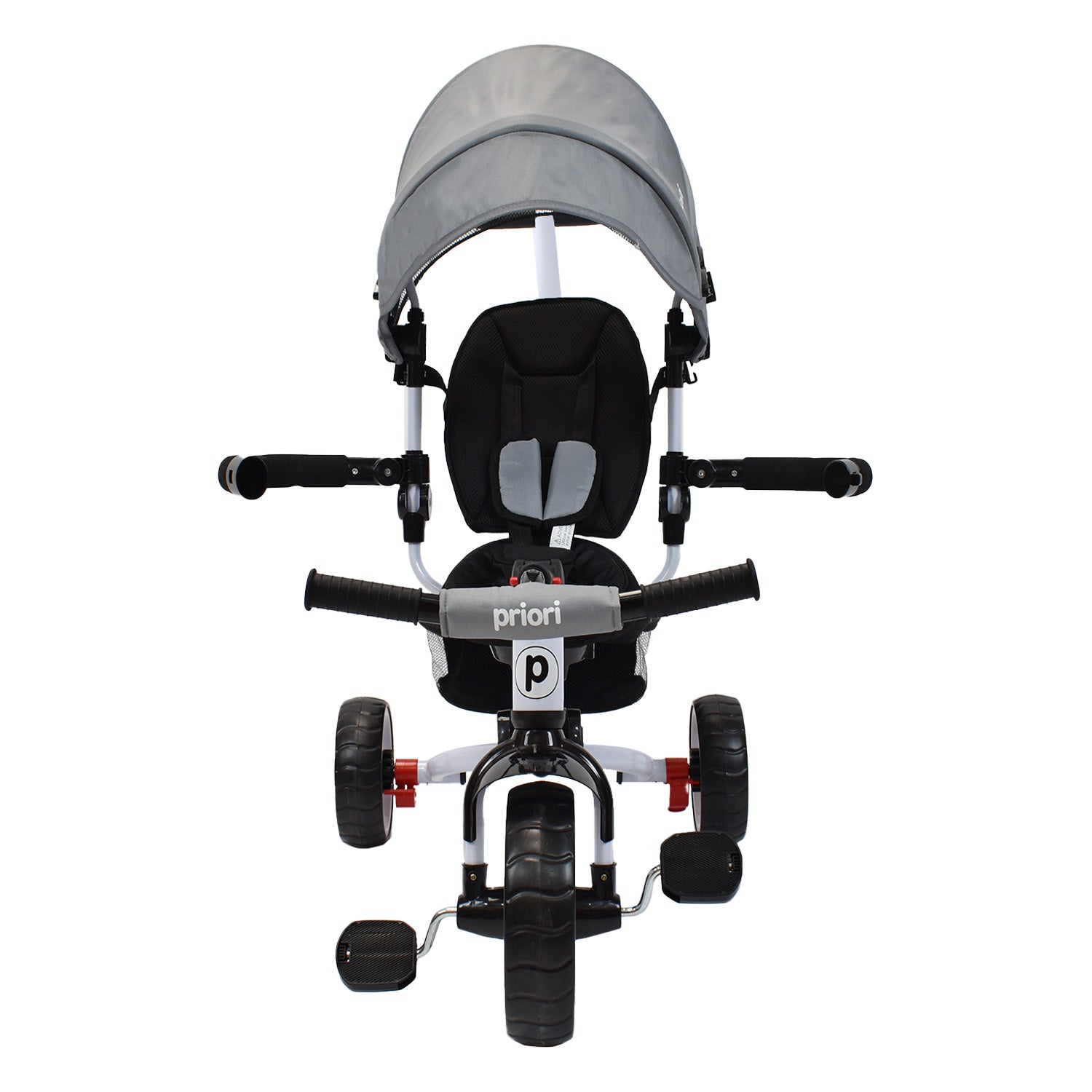 Triciclo Paseador Para Bebé Giro 360° Priori Aaron Gris