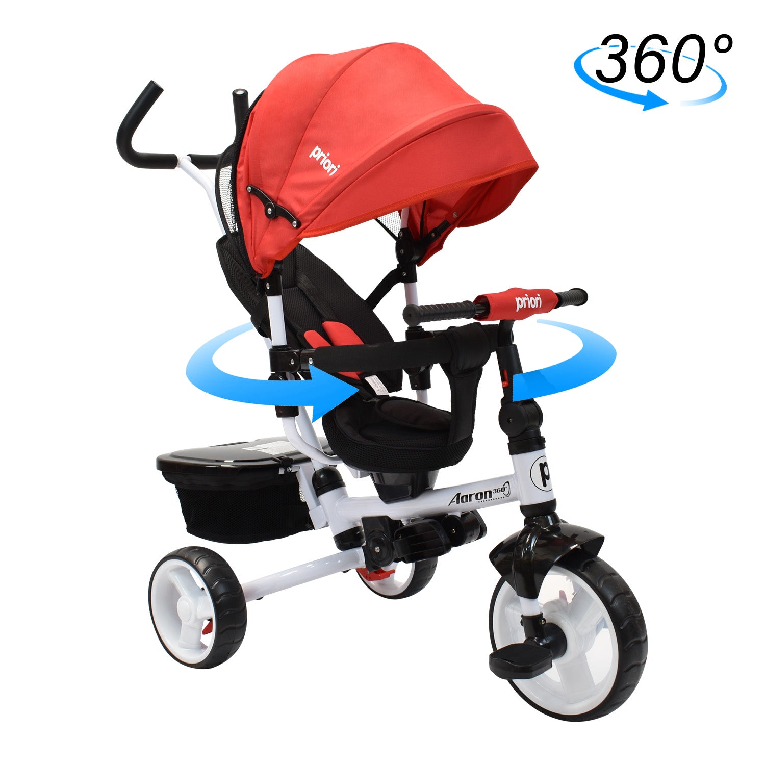 Triciclo Paseador Para Bebé Giro 360° Priori Aaron Rojo
