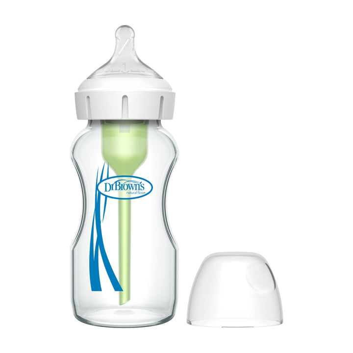 Biberón Vidrio Options+ Boca Ancha, pack de 1, 9oz/ 270ml, Dr Browns