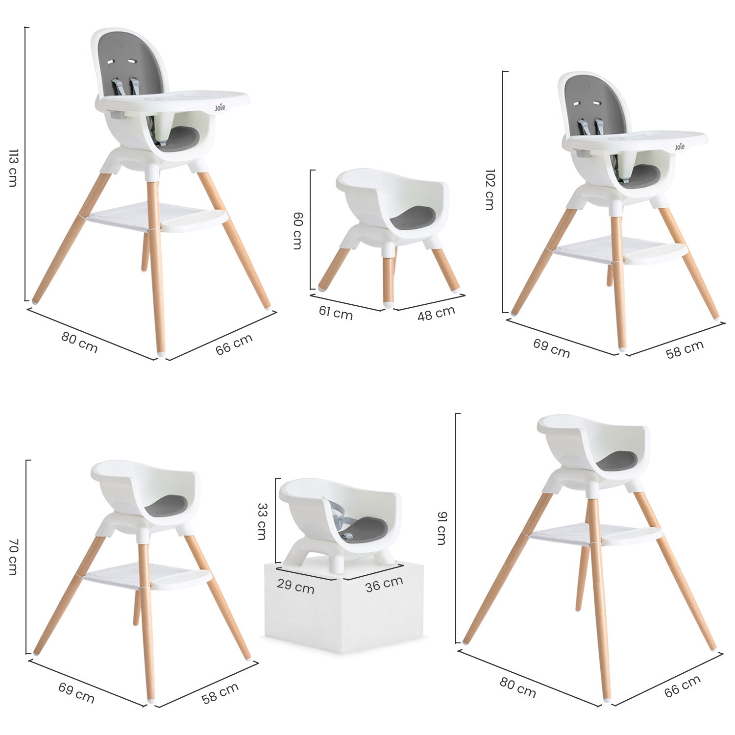 Silla de Comer Para Bebé 9 en 1 Joie Chestnut Shadow