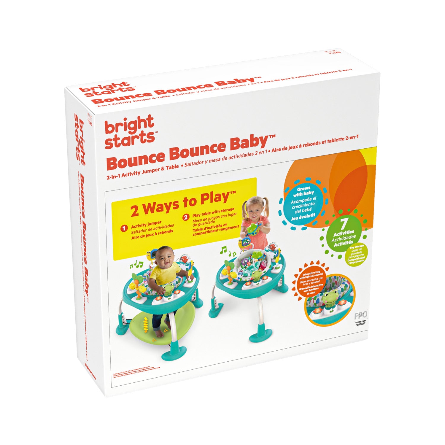 Centro de actividades bouncer y saltador 2 en 1 bright starts 