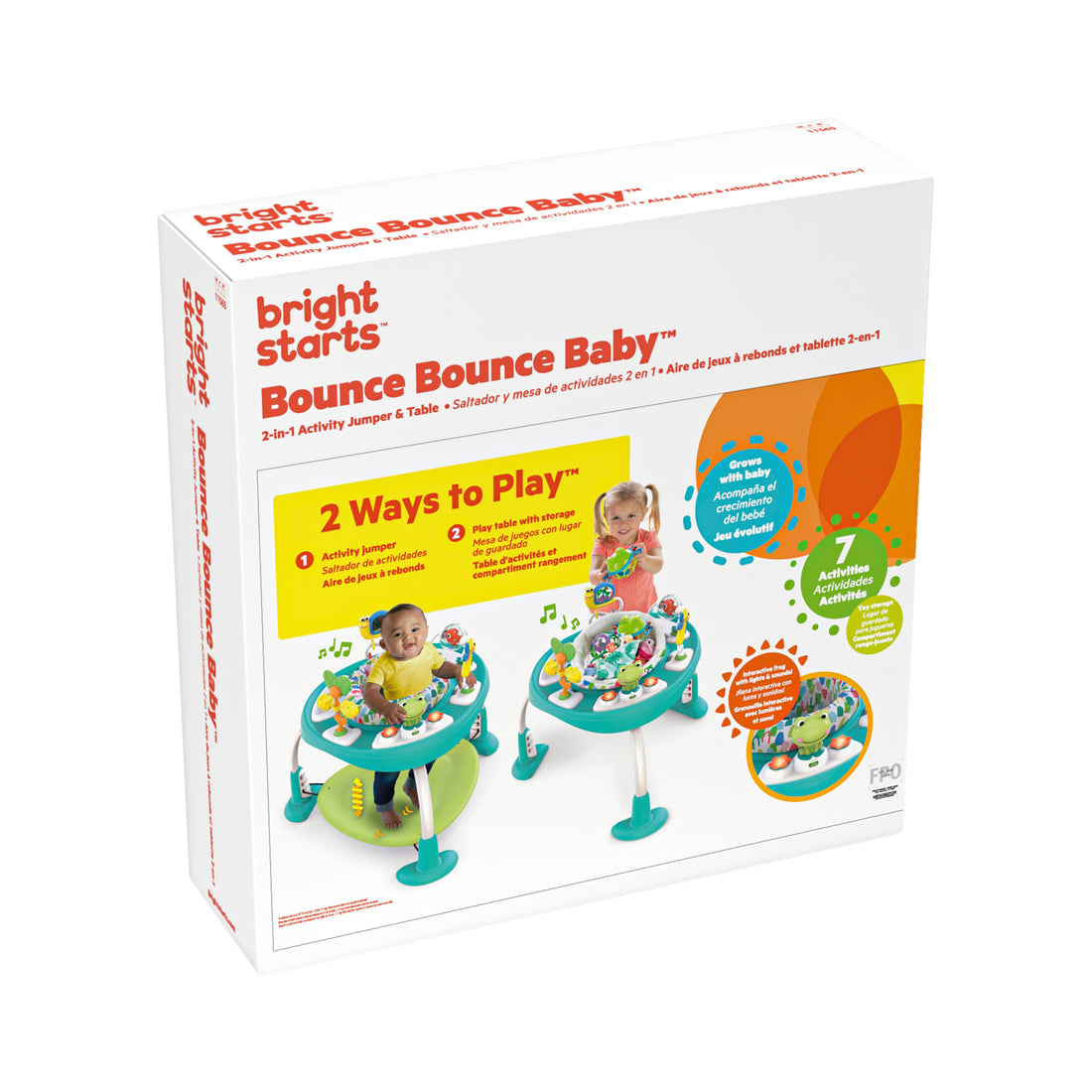 Centro de actividades bouncer y saltador 2 en 1 bright starts 