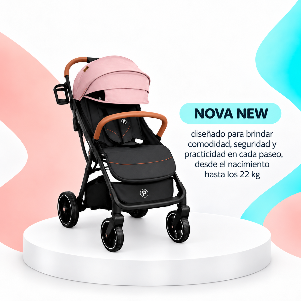 Combo Coche Nova Rosa + Bañera Splash Rosa + Bouncer Fancy Fantasy