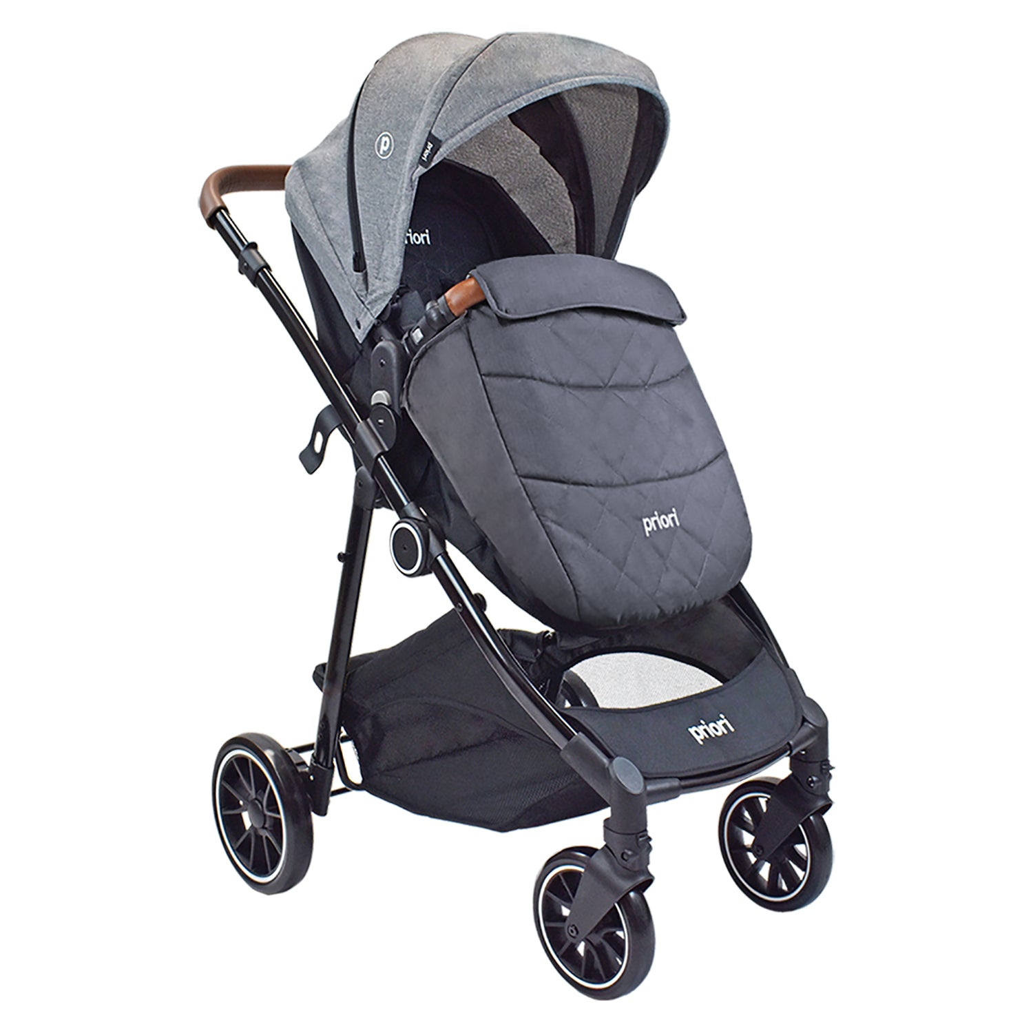 Coche para bebe travel system priori aria gris