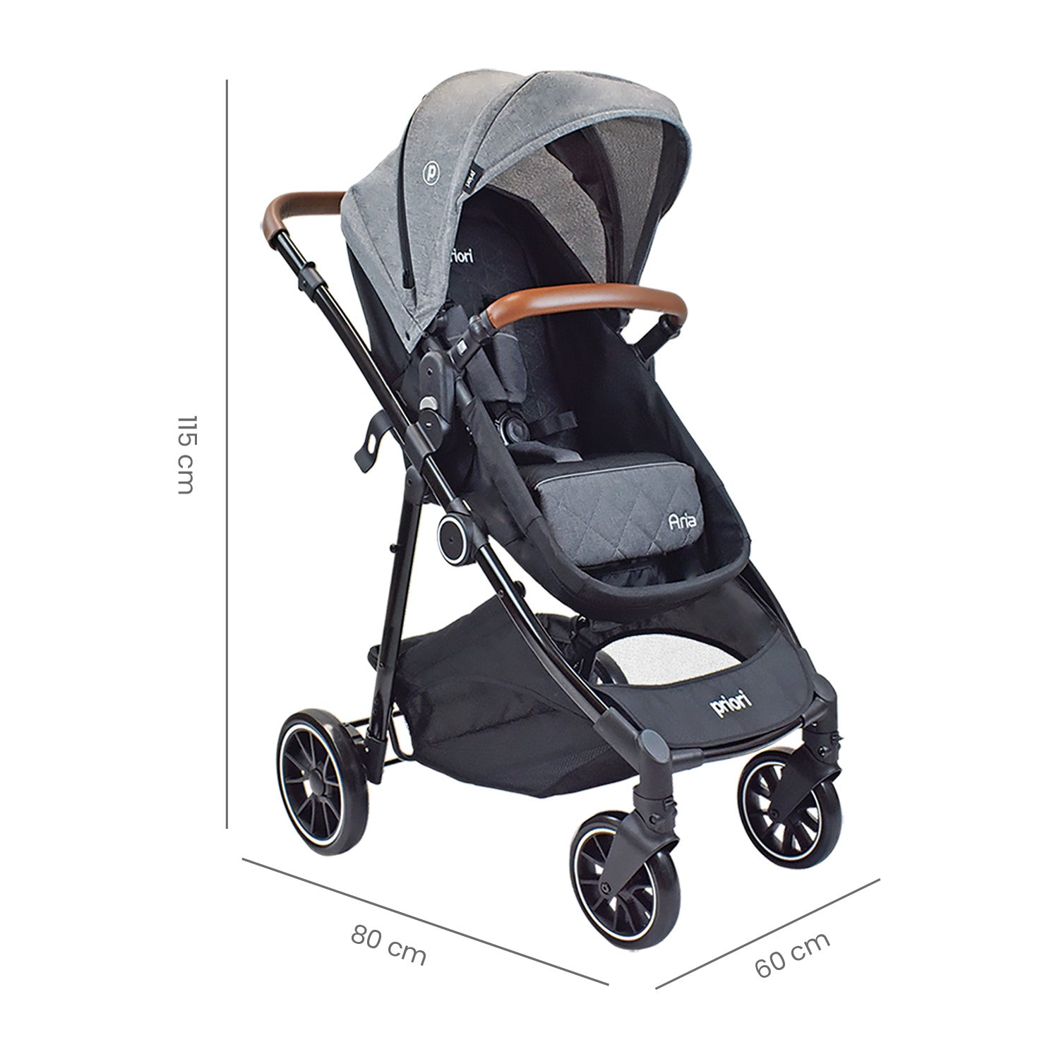 Coche para bebe travel system priori aria gris