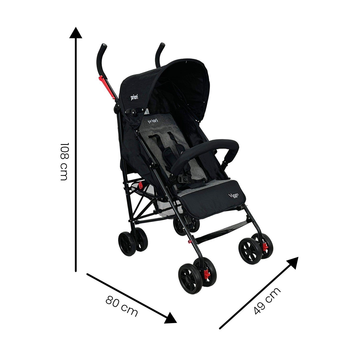 Coche baston para bebe viggo negro