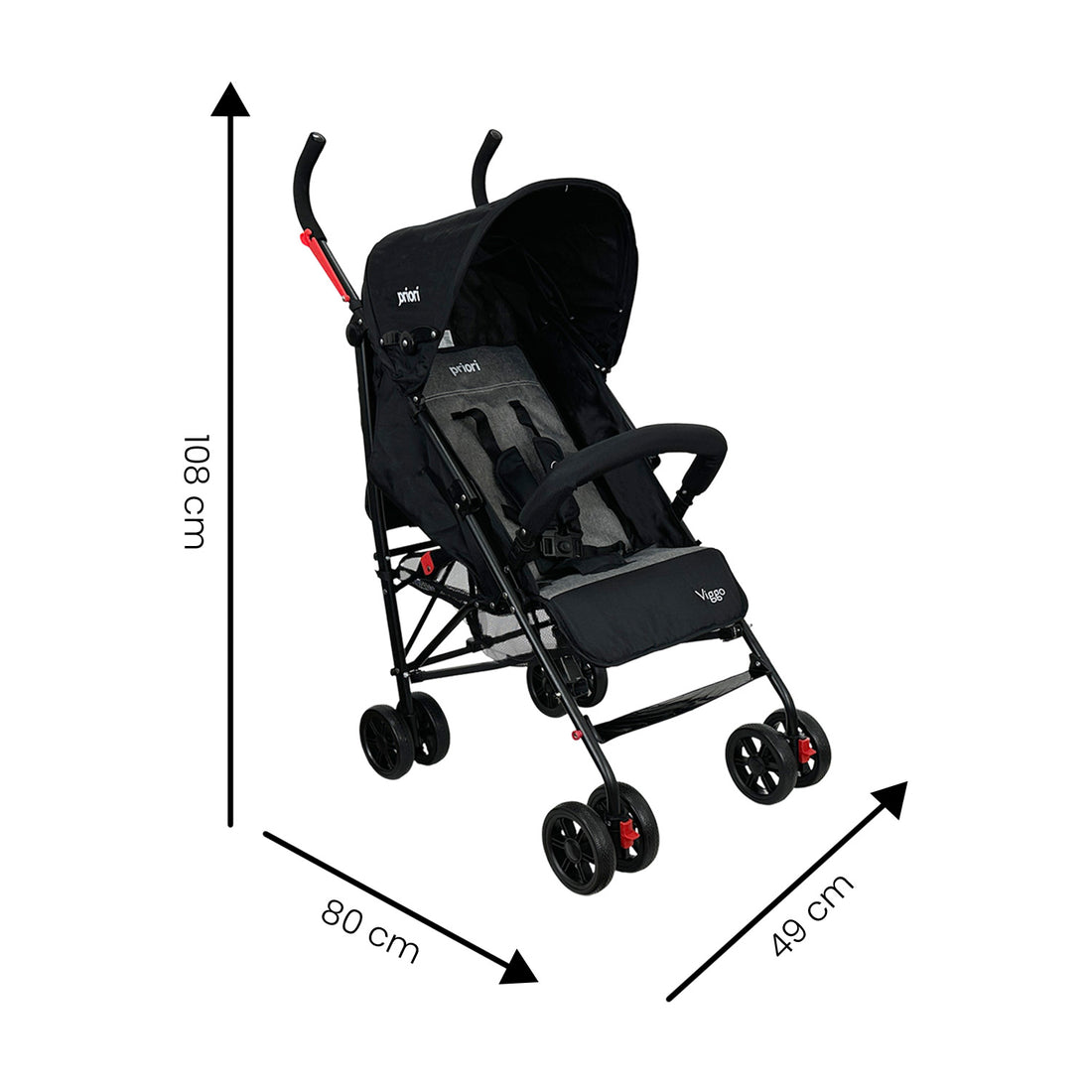 Coche baston para bebe viggo negro
