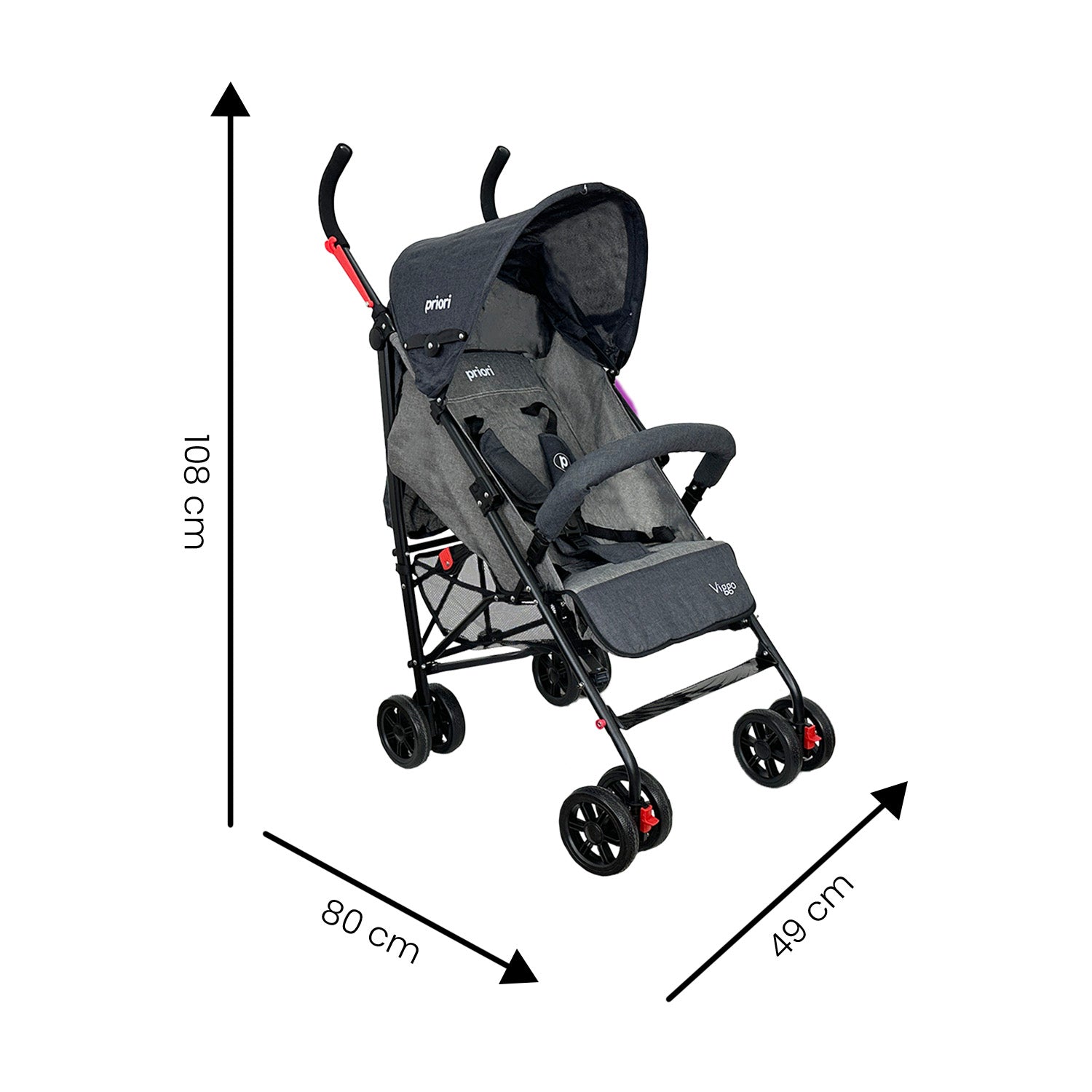 Coche baston para bebe viggo gris