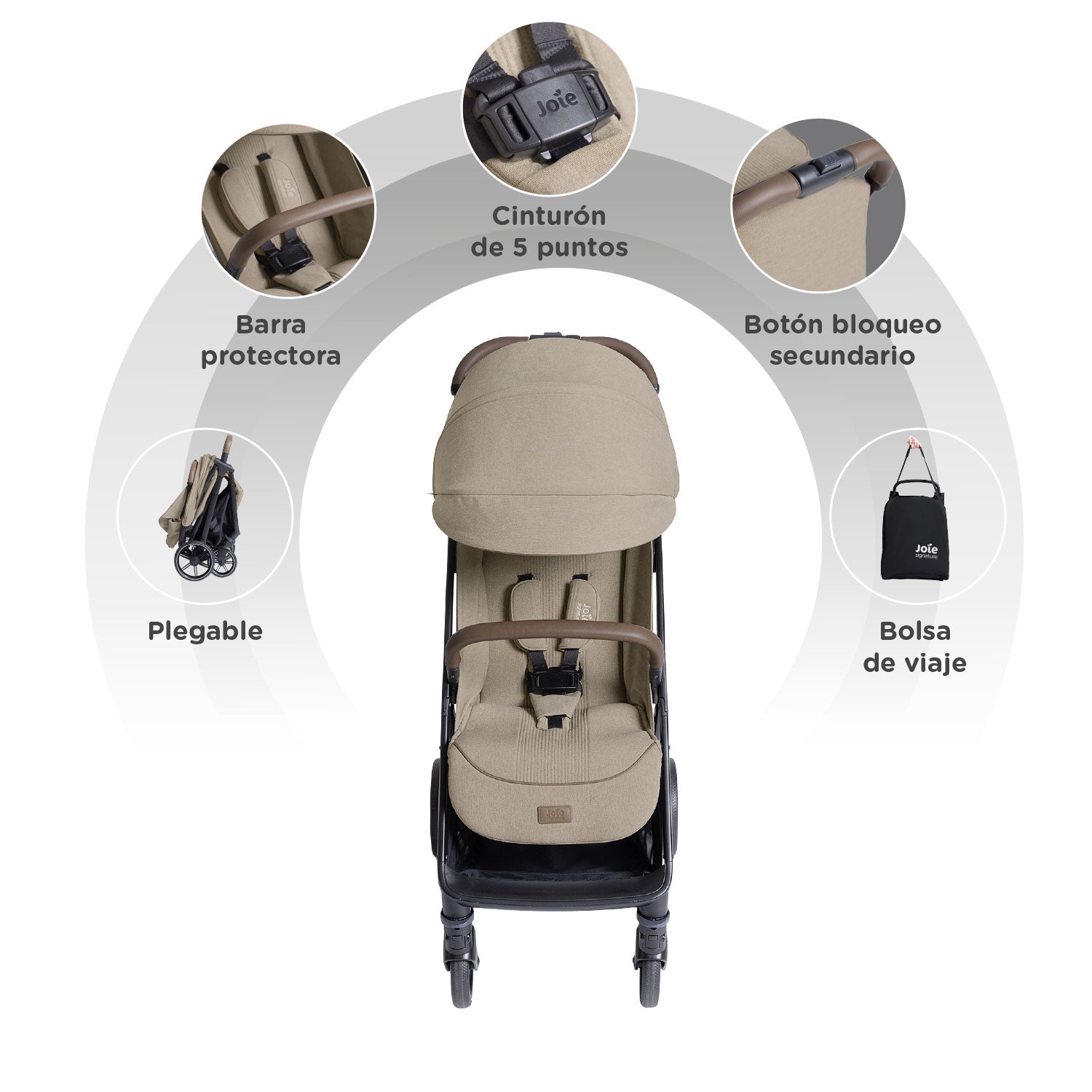 coche de bebe ligero joie parcel lx sandstone