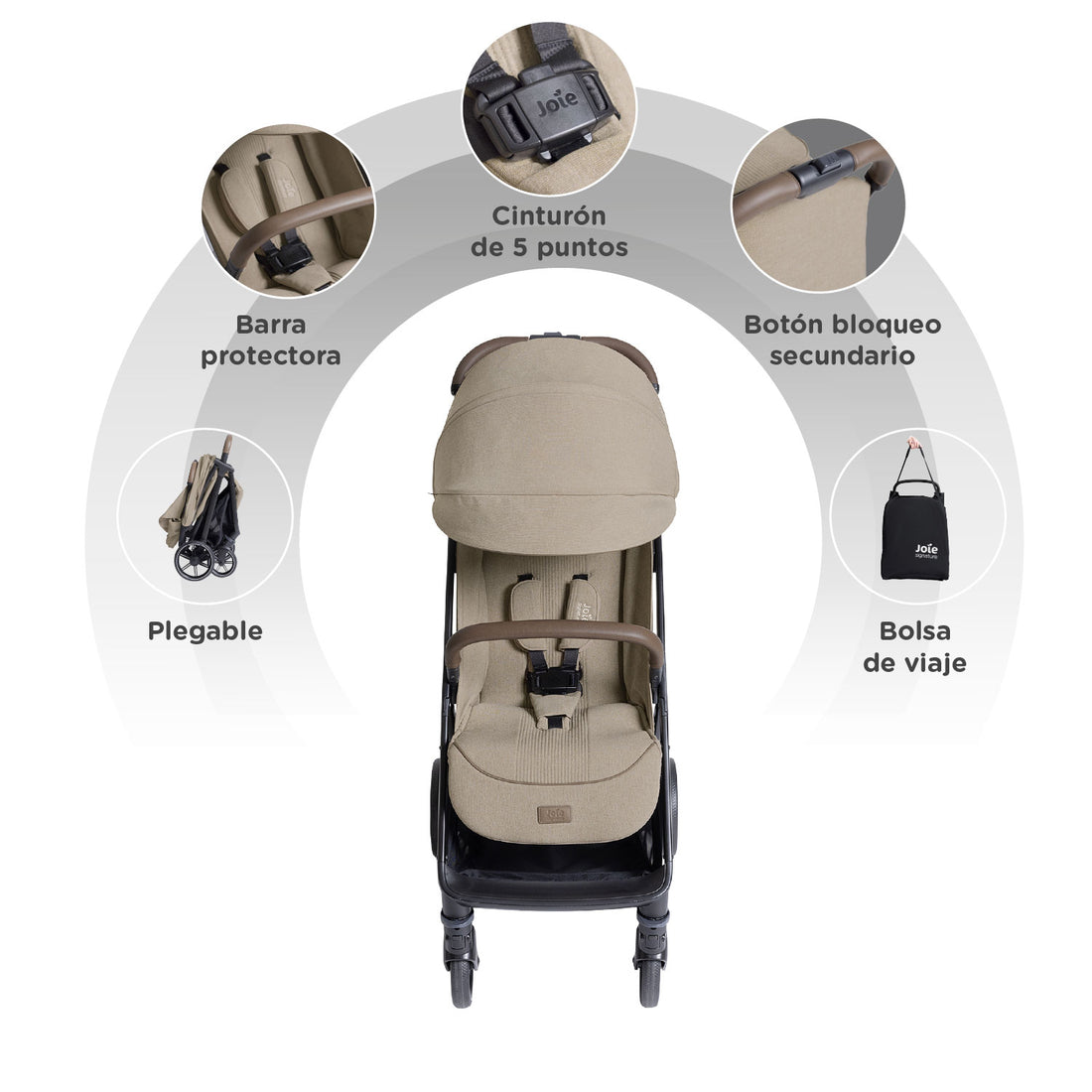 coche de bebe ligero joie parcel lx sandstone