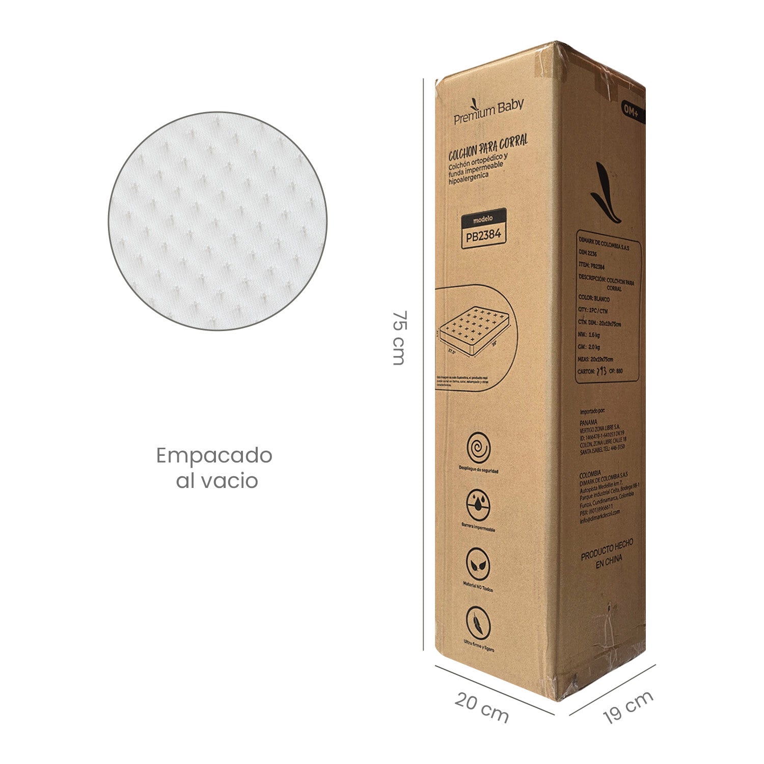 Colchón para bebe Ortopedico Premium baby PB2384