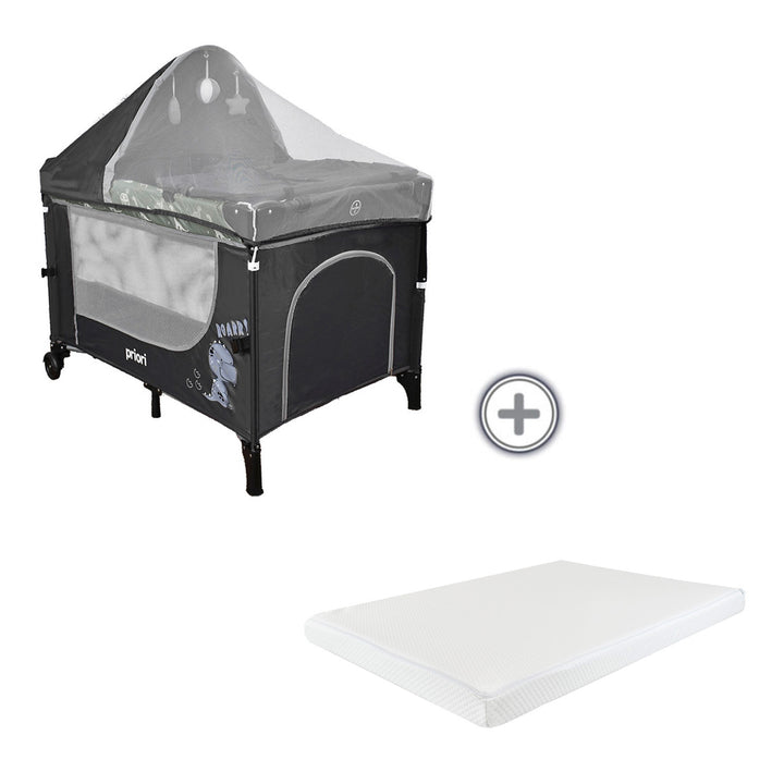  Combo Cuna corral bebe Madison Gris+ colchón ortopédico 