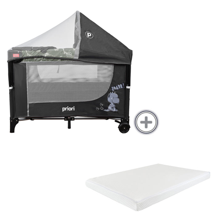  Combo Cuna corral bebe Madison Gris+ colchón ortopédico 