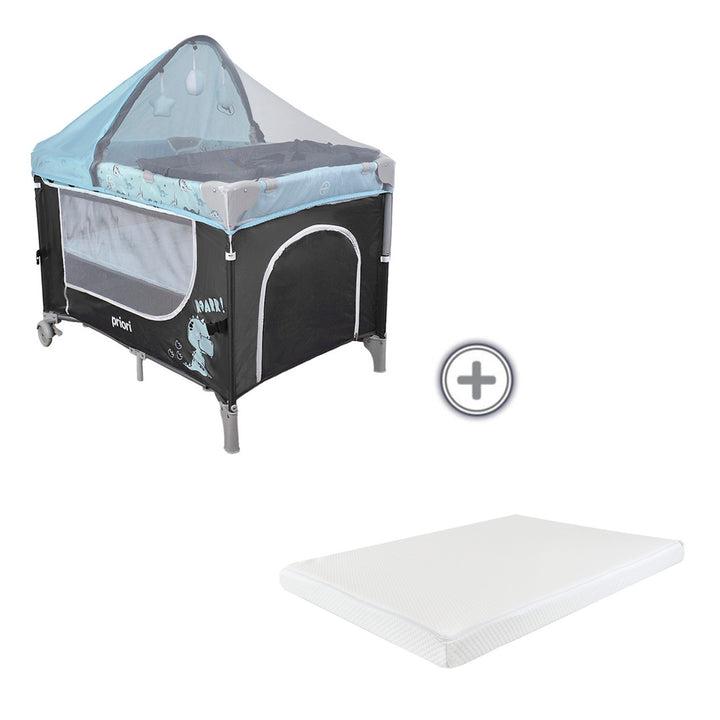Combo Cuna corral bebe Madison Azul+ colchón ortopédico bebe PB2384
