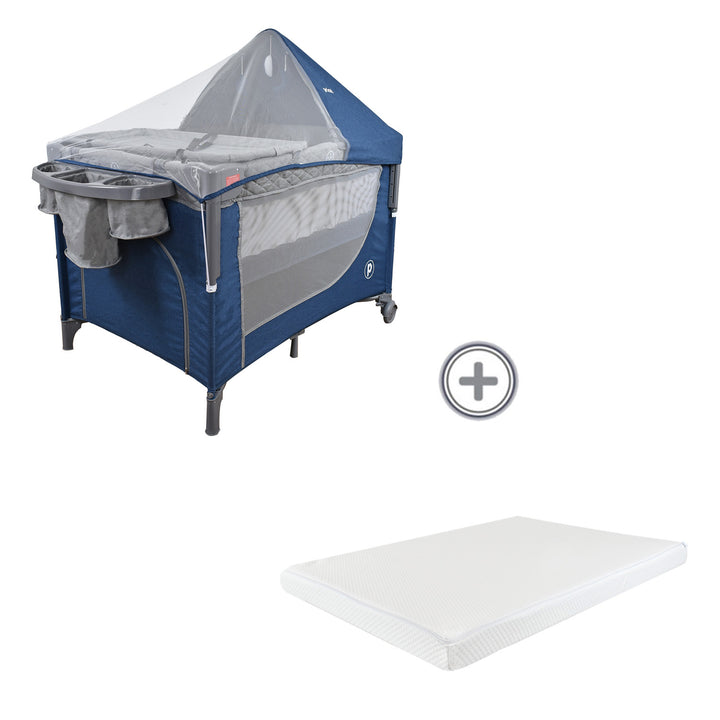 Combo Cuna corral bebe pro max+ colchon ortopedico bebe PB2384
