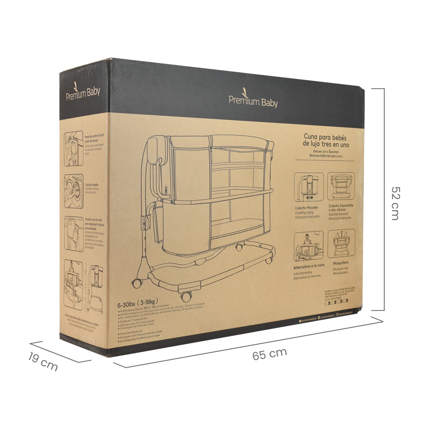 Cuna para bebe colecho premium baby PB23101