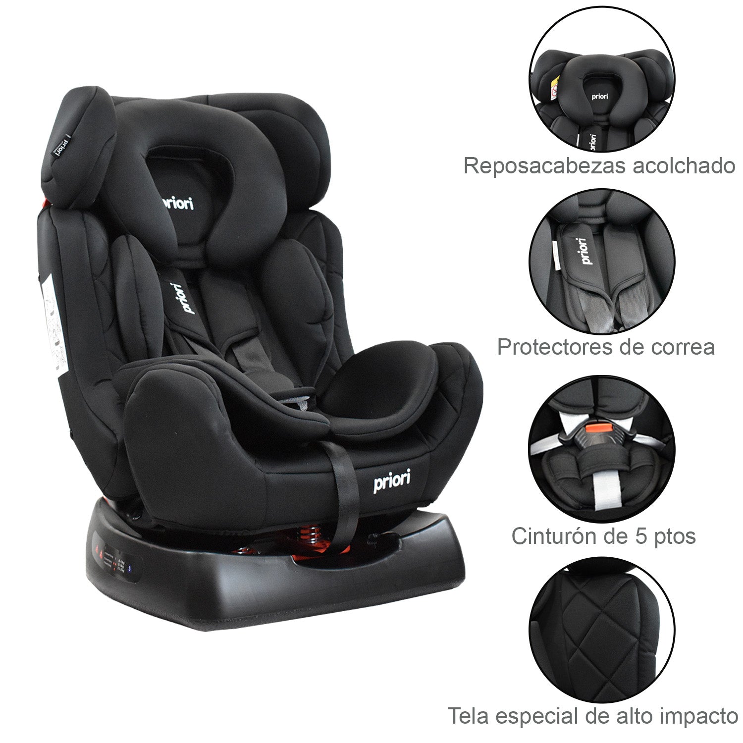 Silla de Auto Para Bebé Grupo +0, 1, y 2 Priori Focus Negro