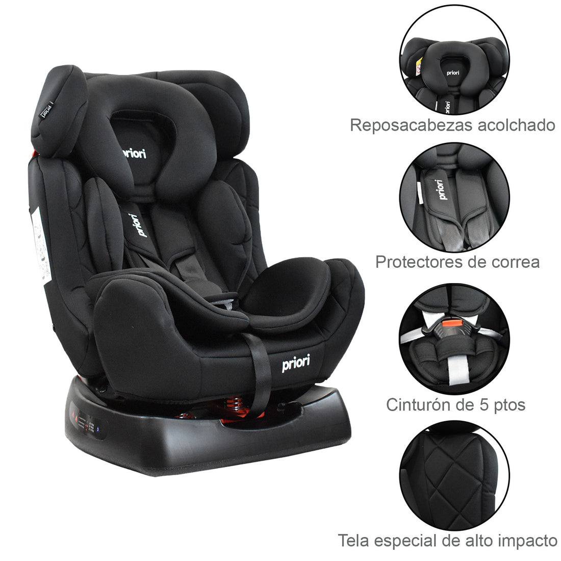 Silla de Auto Para Bebé Grupo +0, 1, 2 y 3 Priori Focus Negro