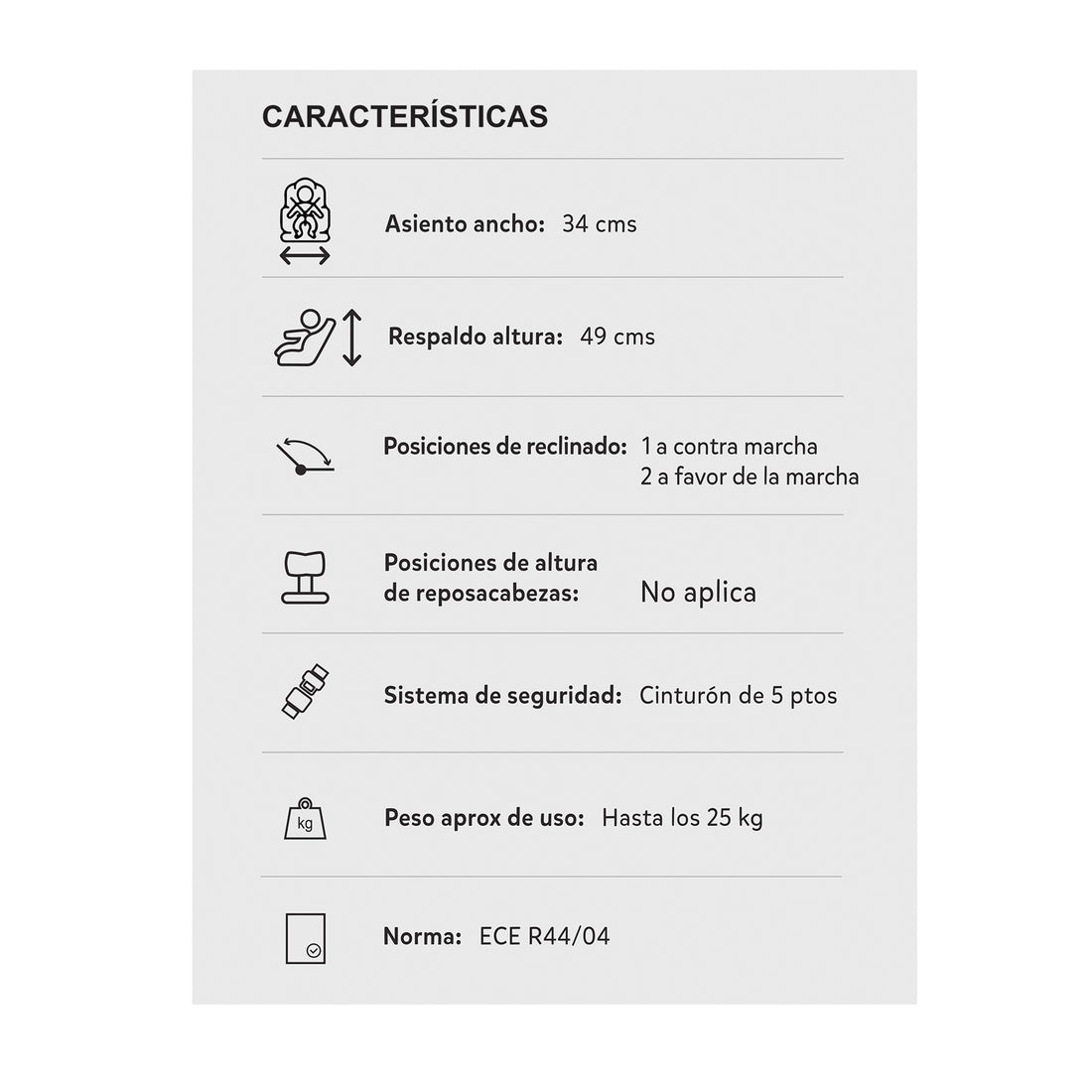 Silla de Auto Para Bebé Grupo +0, 1, 2 y 3 Priori Focus Negro
