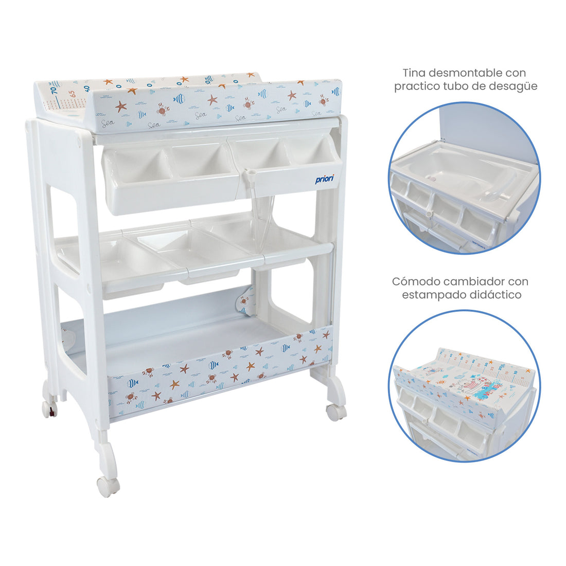 Bañera Para Bebe Tipo Mueble Priori Fresh Azul