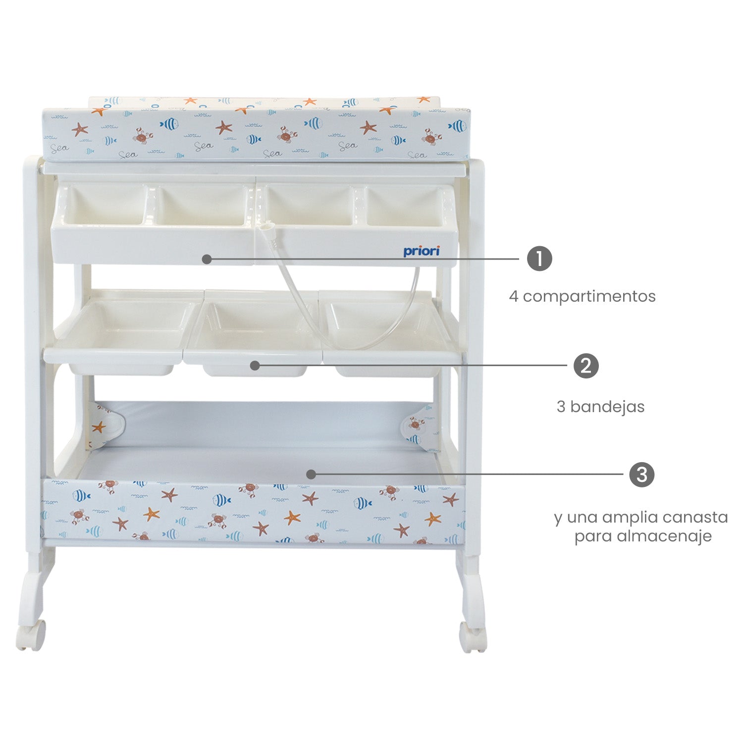 Bañera Para Bebe Tipo Mueble Priori Fresh Azul