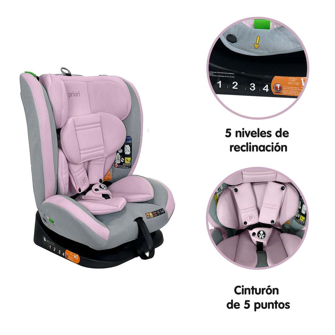 Silla de Auto Para Bebé Priori Prix Isize Rosa