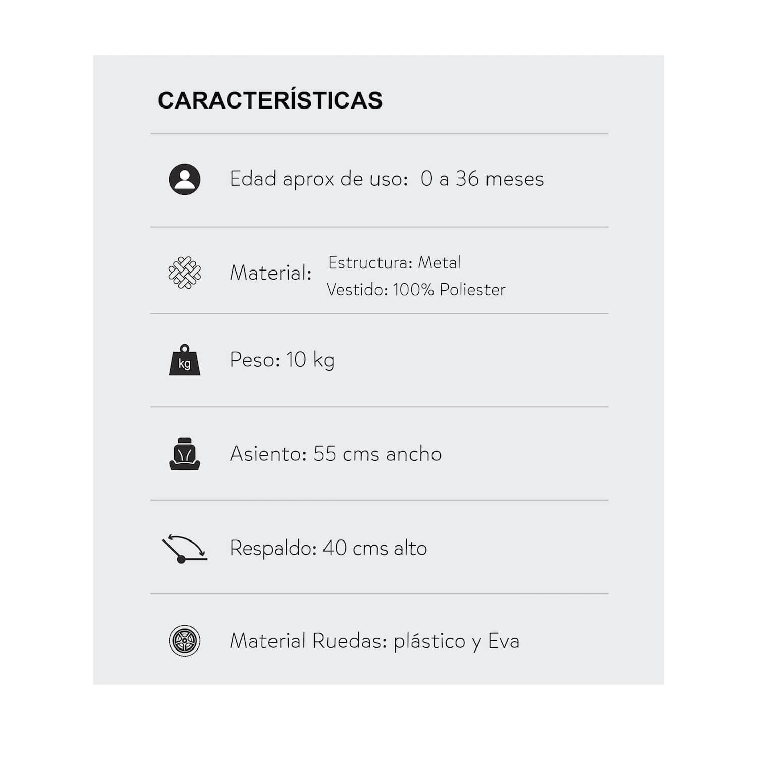 Coche Cuna Para Bebe Tipo Moises Priori Kansas Negro