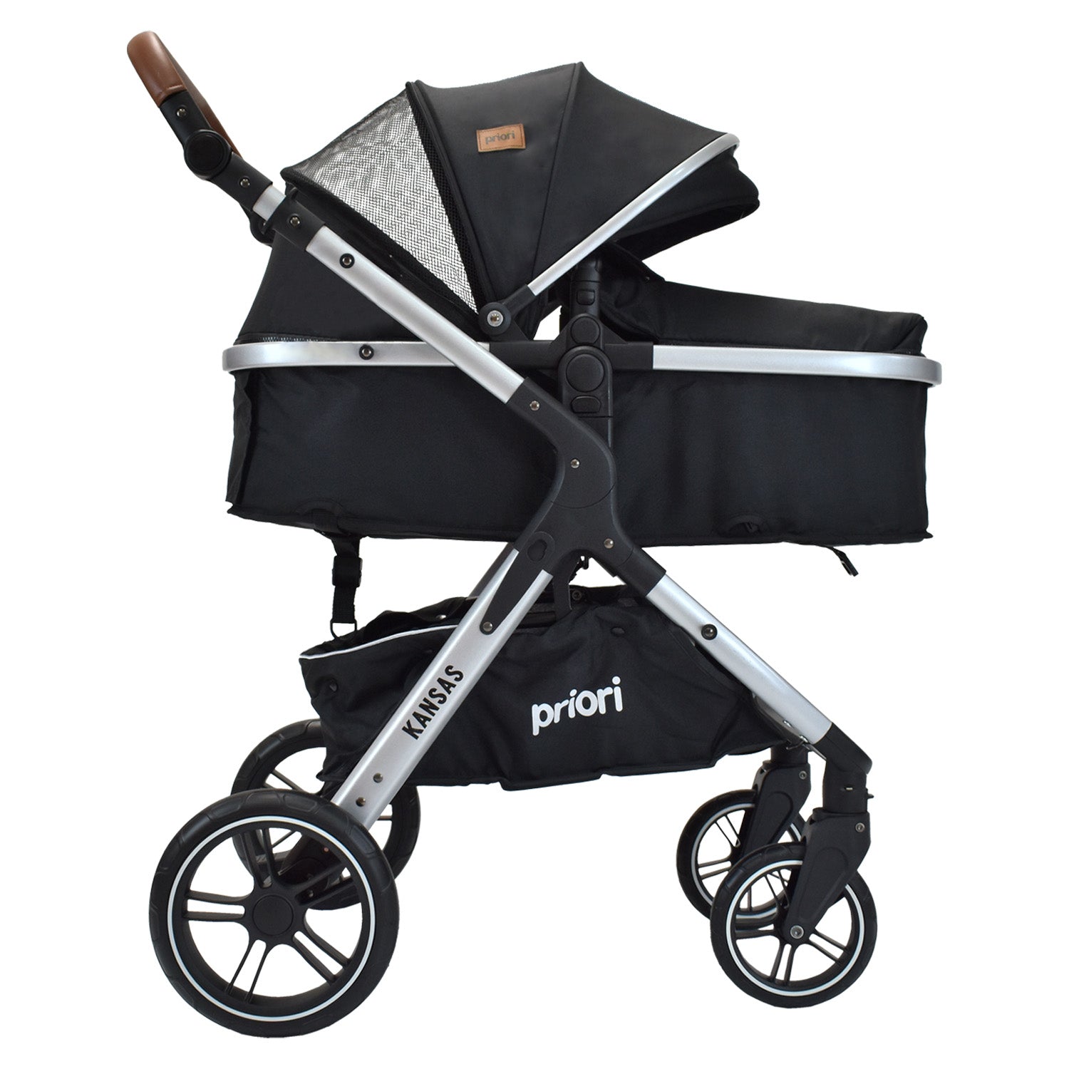 Coche Cuna Para Bebe Tipo Moises Priori Kansas Negro