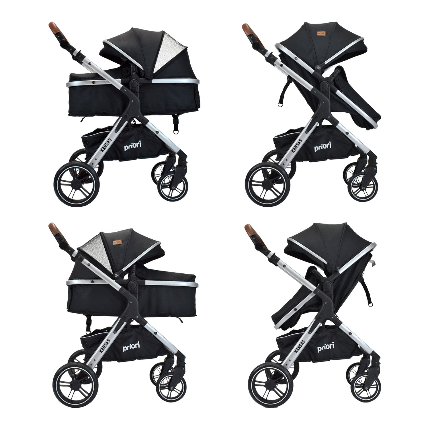 Coche Cuna Para Bebe Tipo Moises Priori Kansas Negro