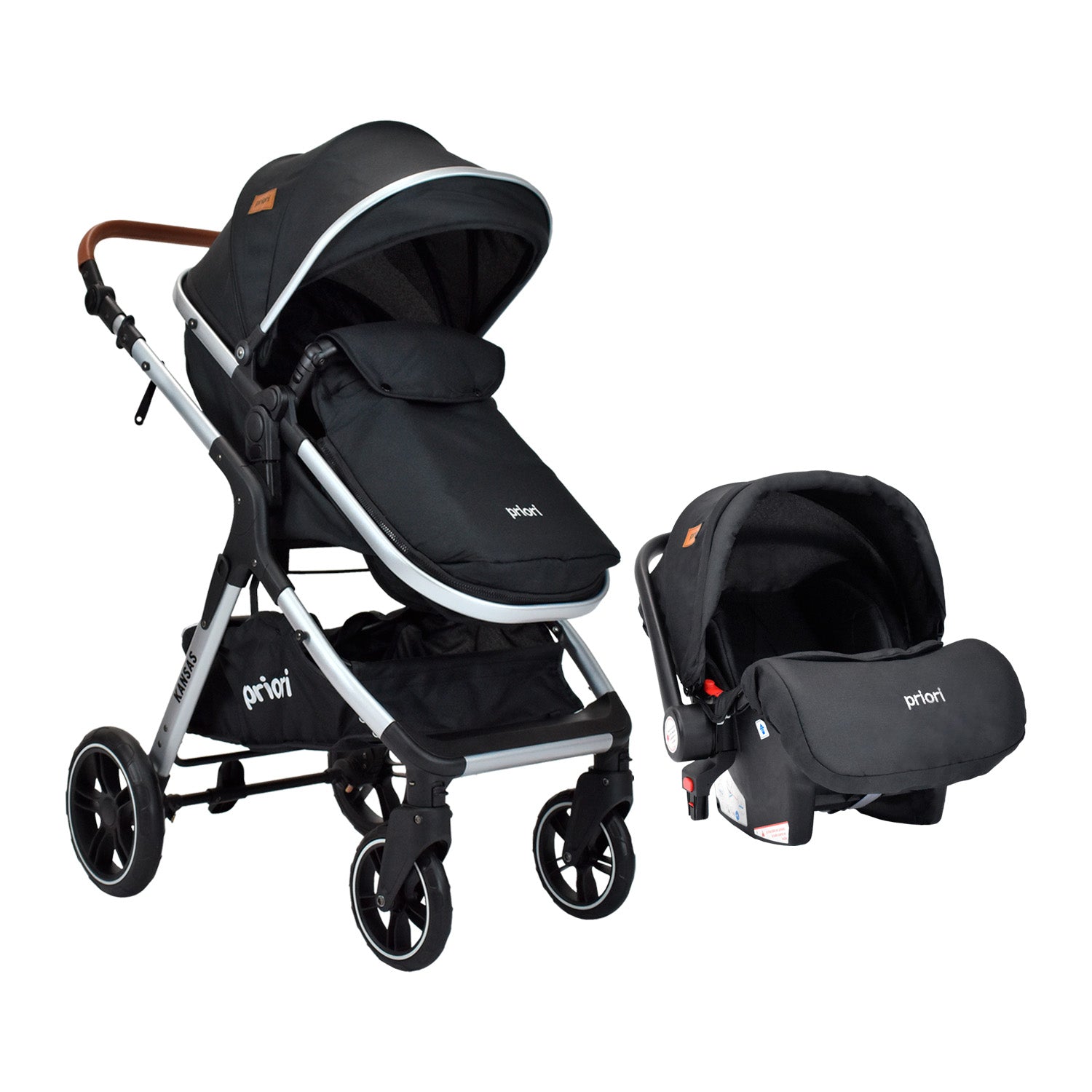 Coche Bebe Moises Compacto Con Portabebe Priori Kansas Ts Negro