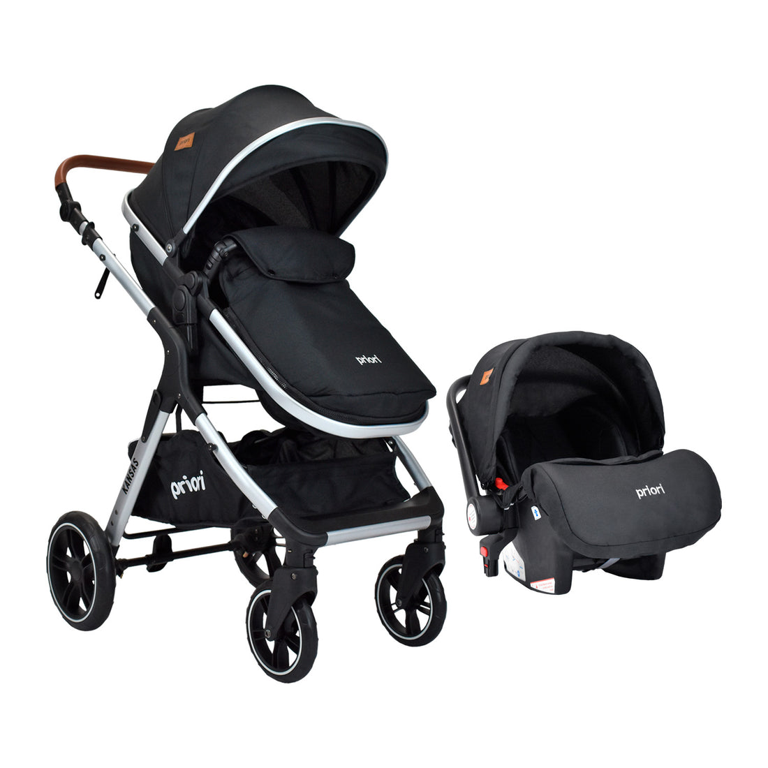 Coche Bebe Moises Compacto Con Portabebe Priori Kansas Ts Negro
