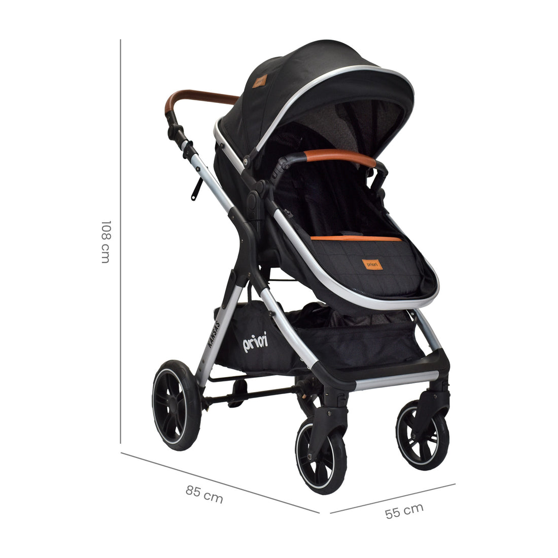 Coche Bebe Moises Compacto Con Portabebe Priori Kansas Ts Negro