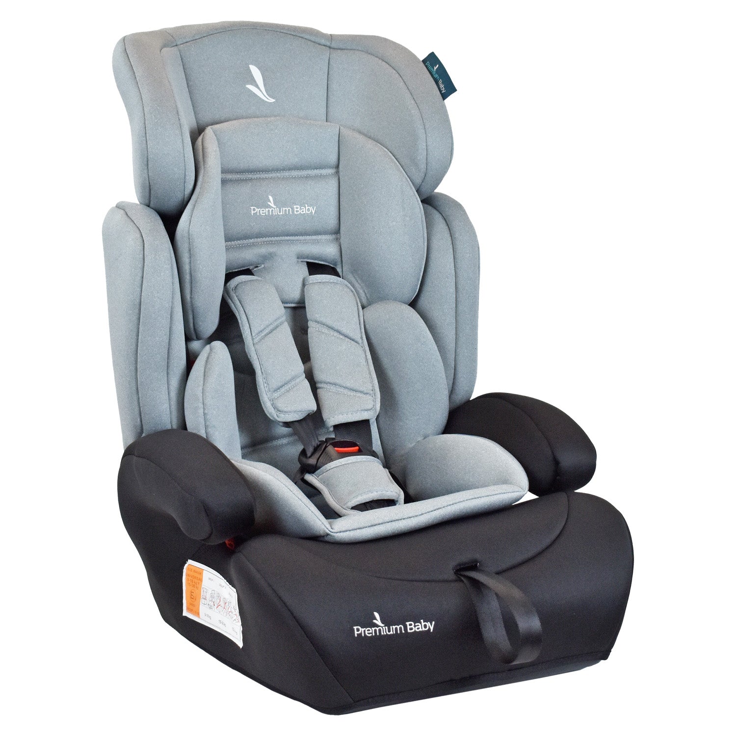 Silla de Auto Booster Para Bebe Grupo 1, 2 y 3 Premium Baby Lyon Gris