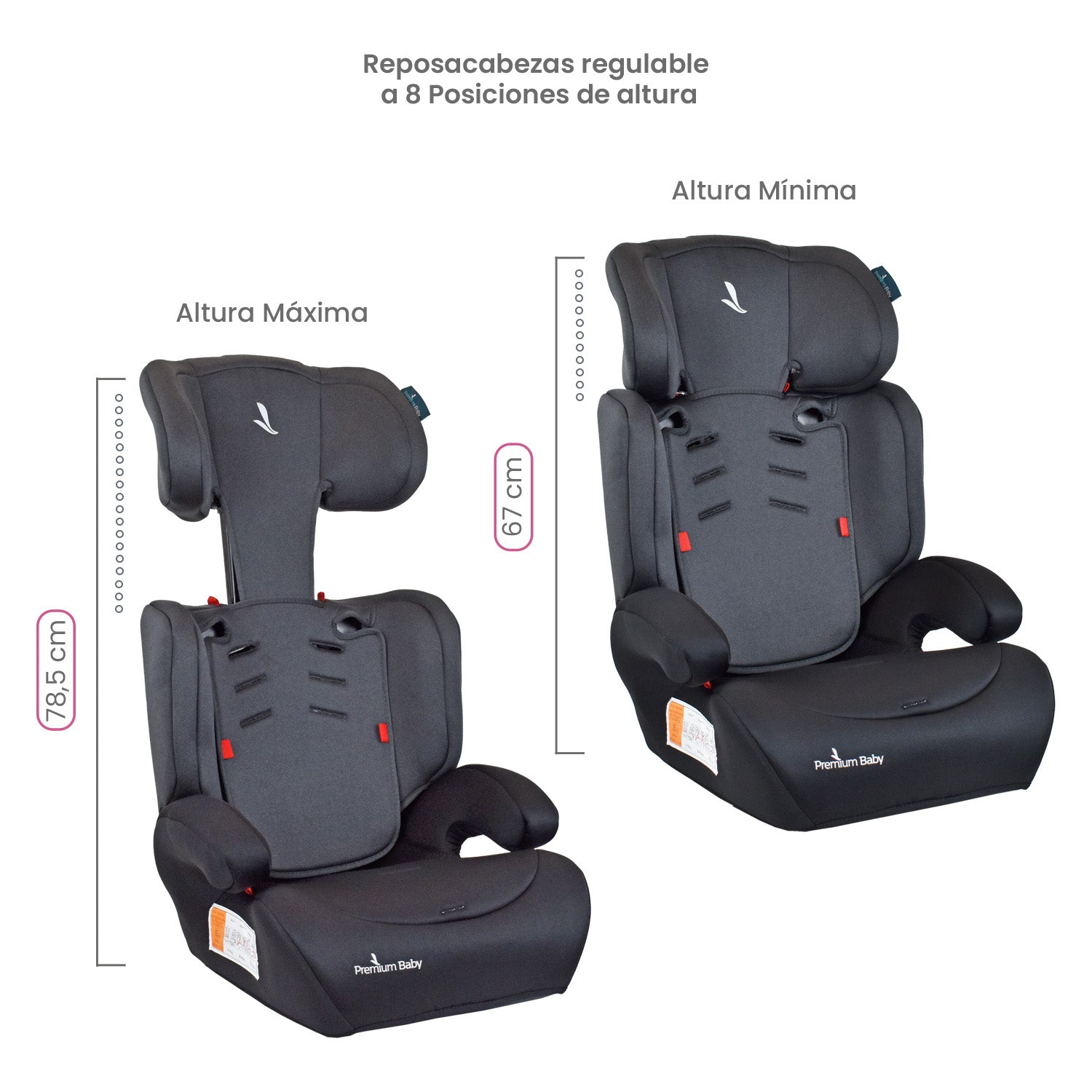 Silla de Auto Booster Para Bebe Grupo 1, 2 y 3 Premium Baby Lyon Purpura