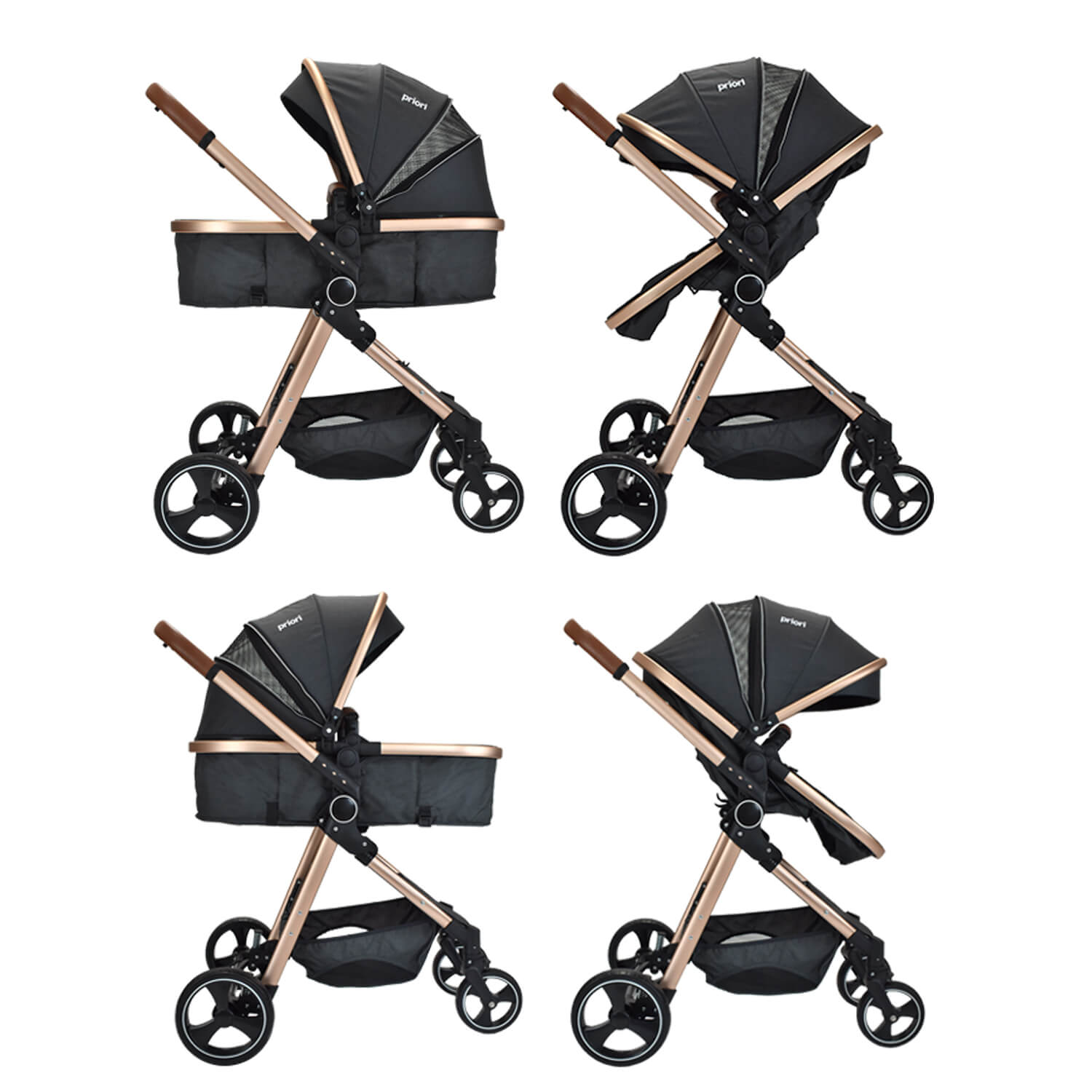 Coche Para Bebe Tipo Moises Compacto Priori Mike Negro