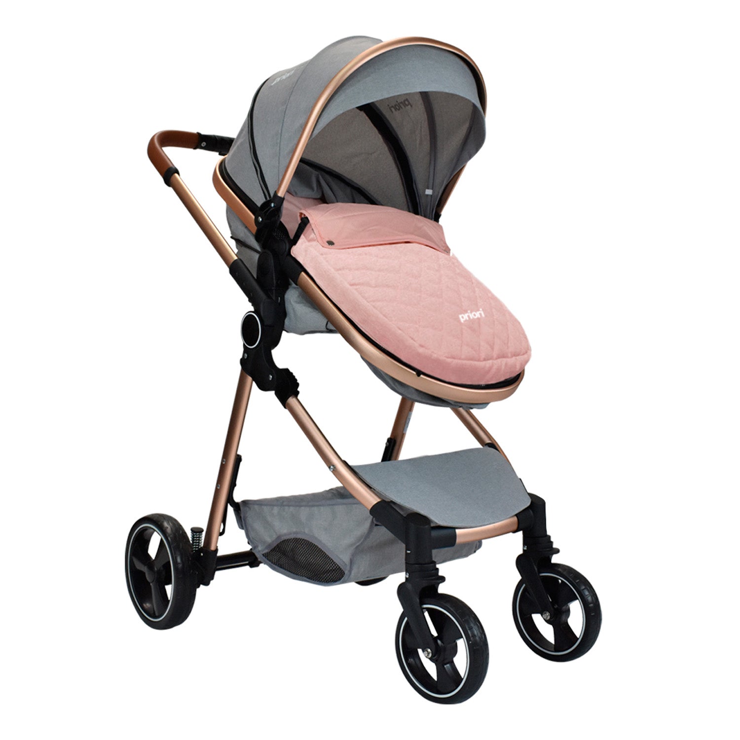 Coche Para Bebe Tipo Moises Compacto Priori Mike Rosa