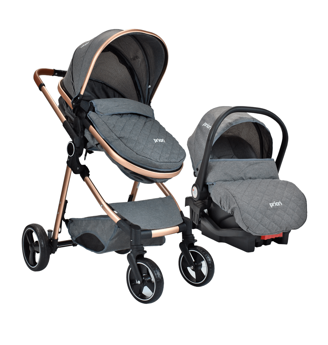 Coche Bebe Moises Compacto Con Portabebe Priori Mike Ts Gris