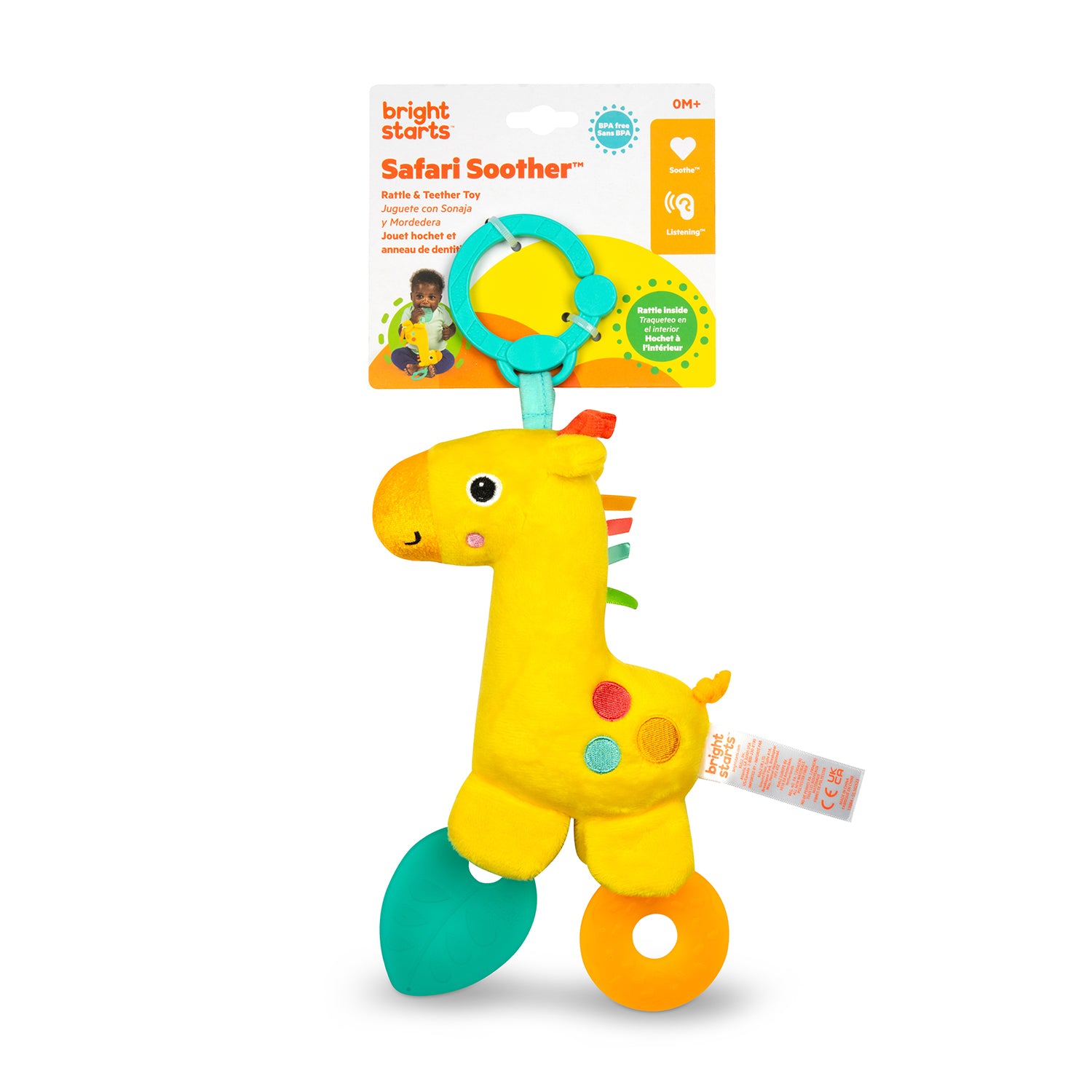 Sonajero para bebe bright starts safari soother 