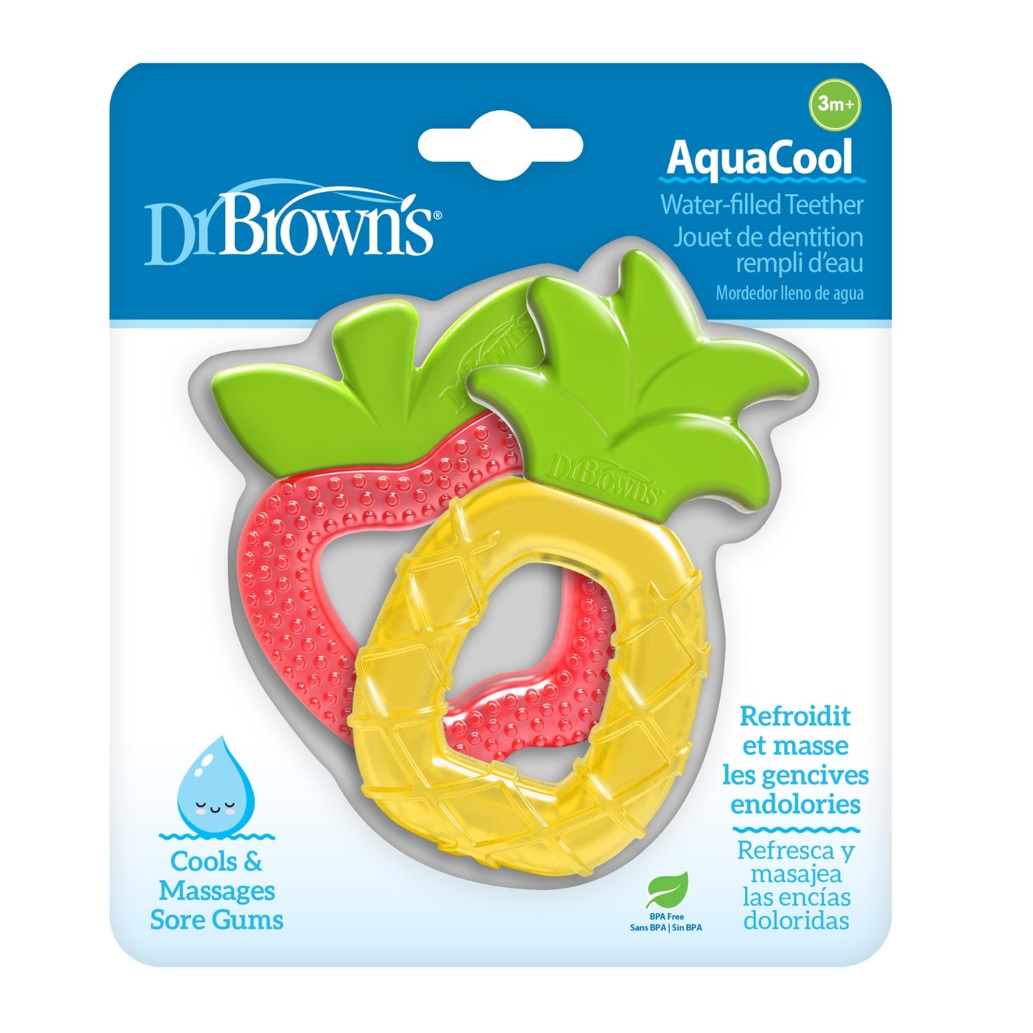 Mordedor de silicona con agua-Frutas Dr. Browns