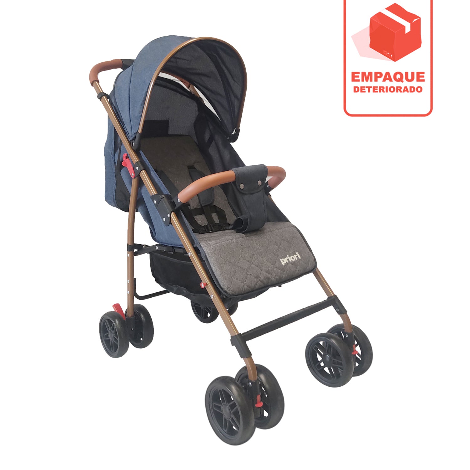 Coche Para Bebe Paseador Priori Park Azul-Caja-Deteriorada
