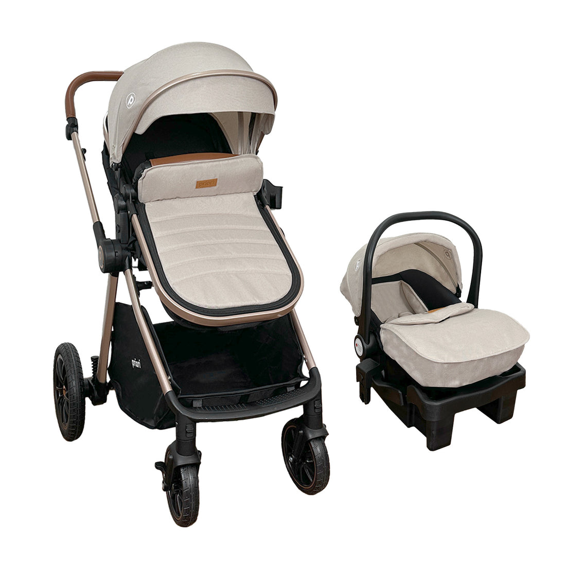 Coche Para Bebé Travel System Priori Snow Beige