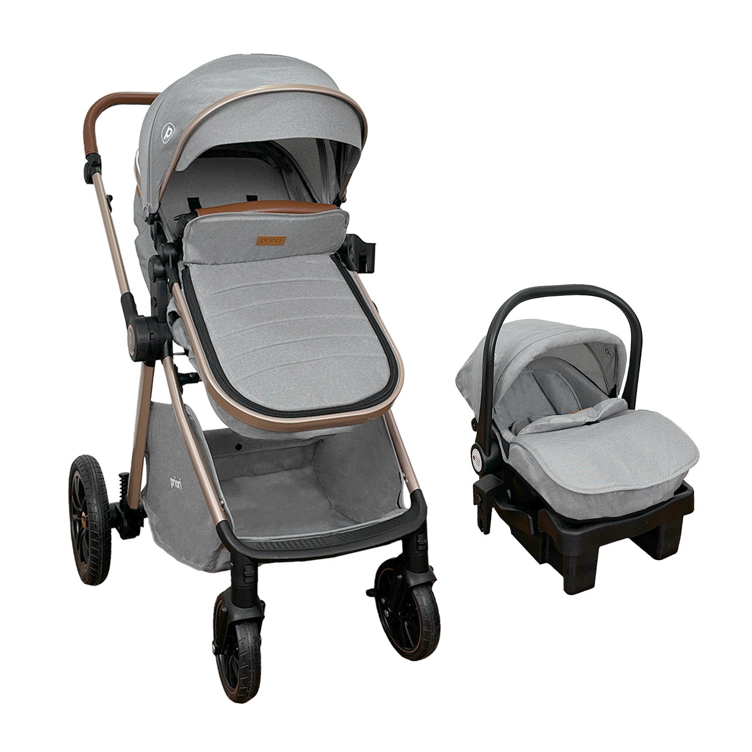 Coche Para Bebé Travel System Priori Snow Gris