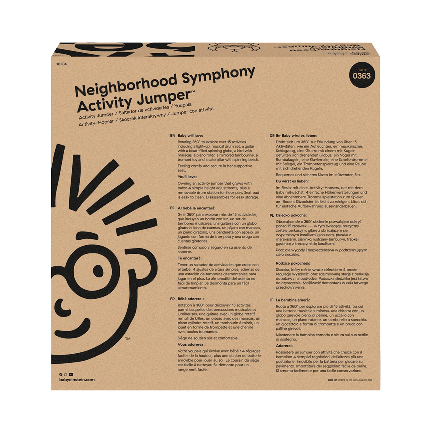 Centro de actividades para bebé tipo saltarin baby einstein 