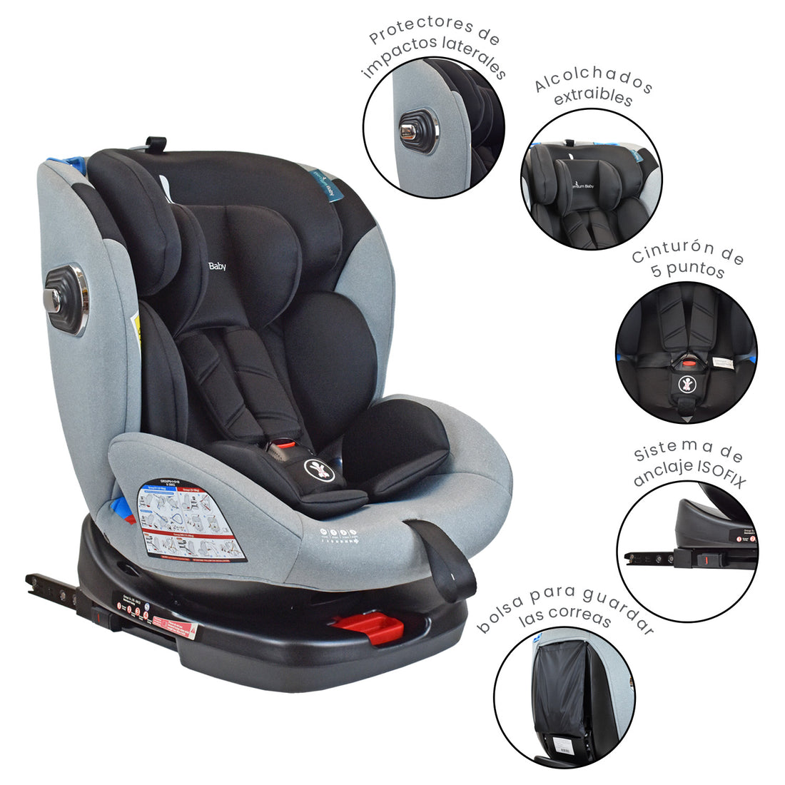 Silla de auto bebe 360 premium baby winner 