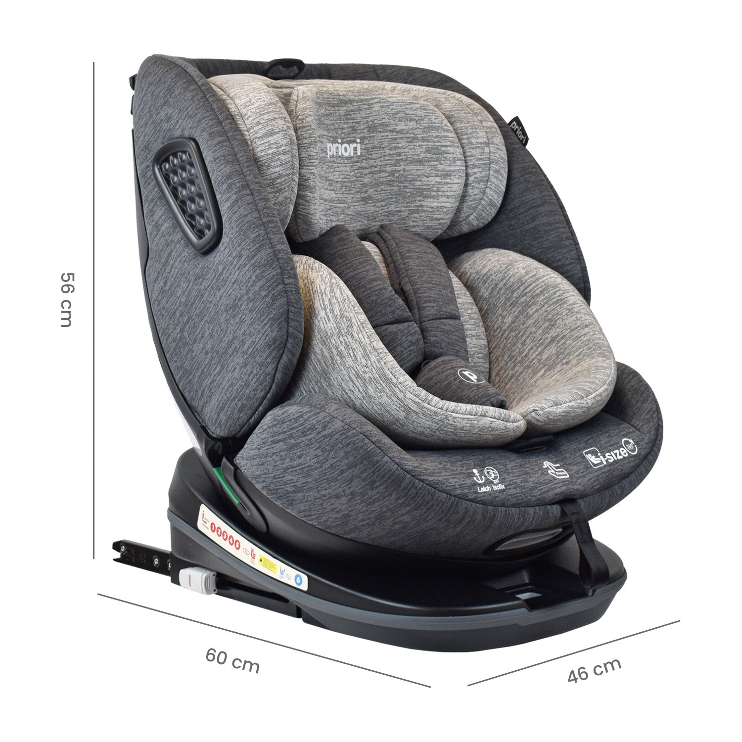 silla de carro para bb 360° priori i-hero gris