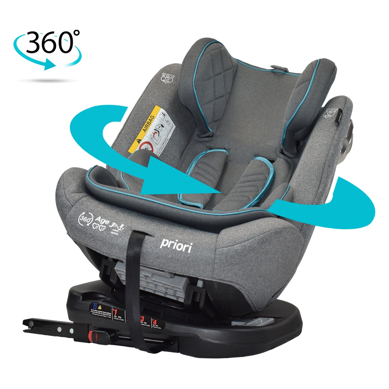 silla de carro para bb 360° priori first Azul