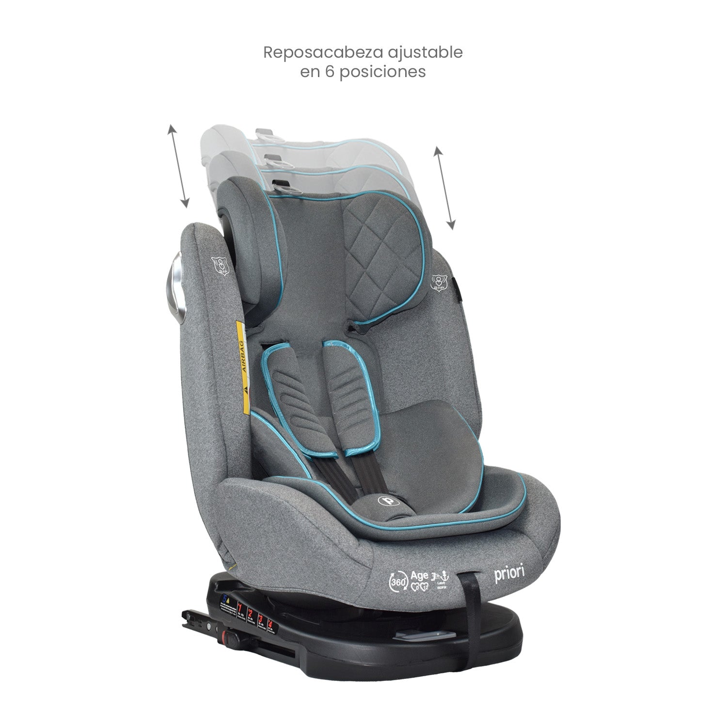silla de carro para bb 360° priori first azul 